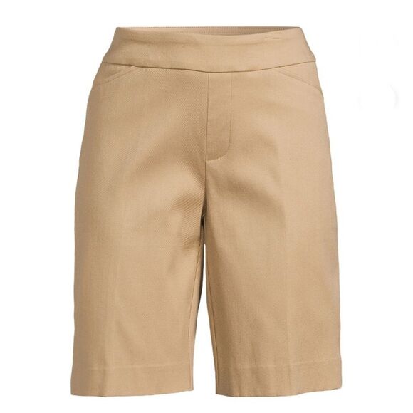 WOMEN'S Pull-On Bermuda Comfy Shorts Kahki Size XS - Picture 3 of 7